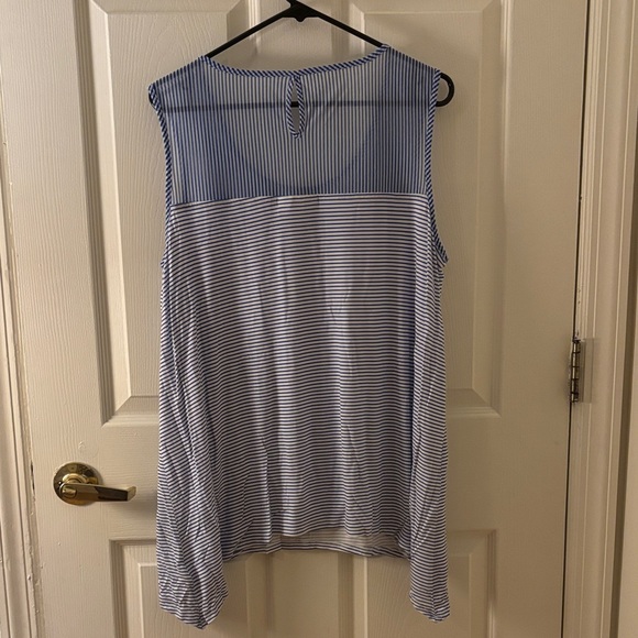 Dana Buchman Navy and White Striped Tank Top - Picture 3 of 3